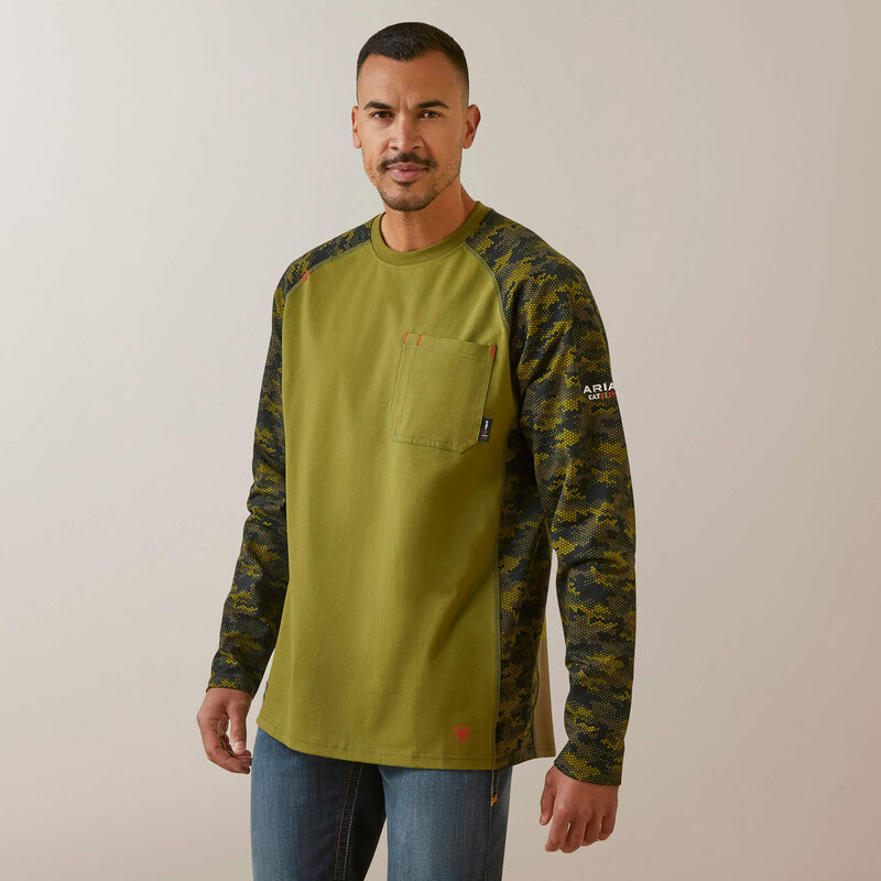 Ariat FR Stretch Camo Baseball T-Shirt