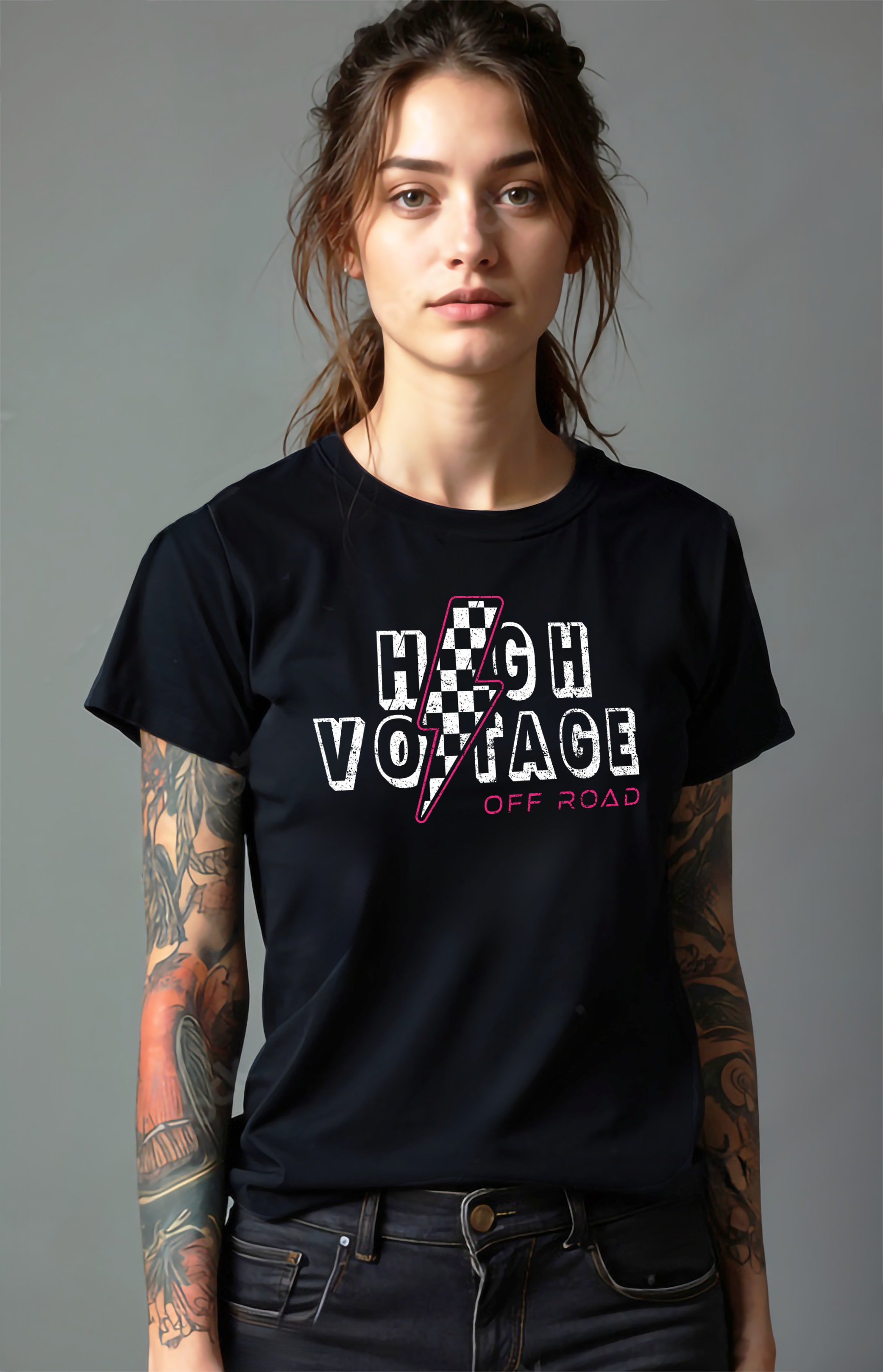Checkered Bolt Tee