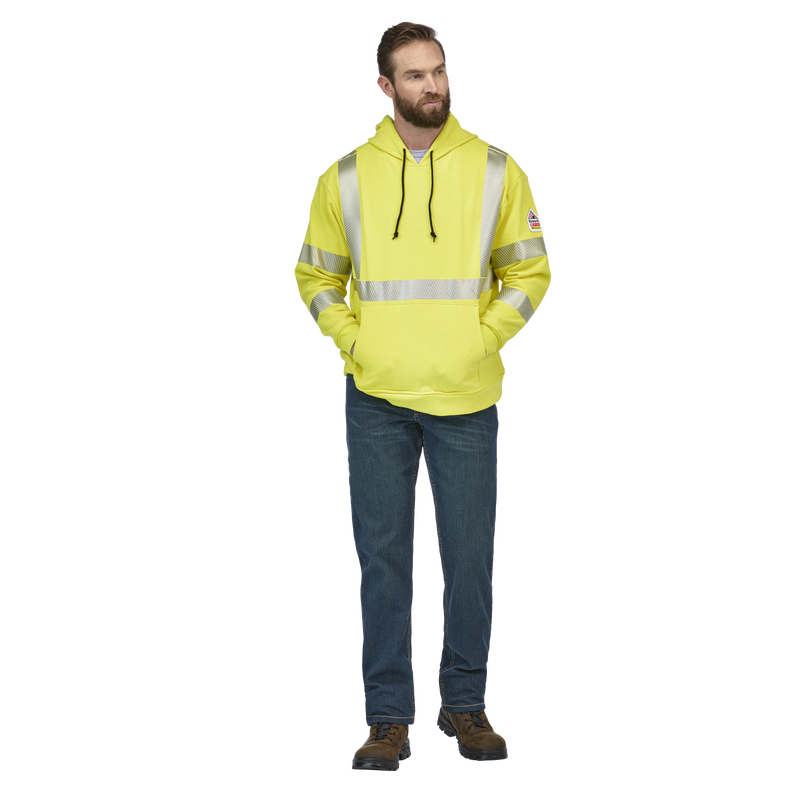 Bulwark FR Hi Viz Fleece Pullover Hoodie