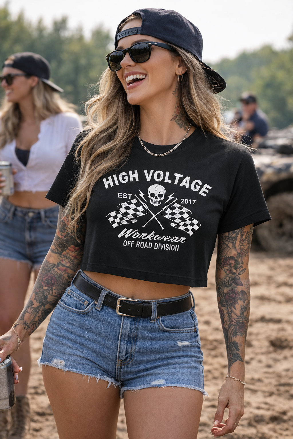Racing Flags Crop Tee