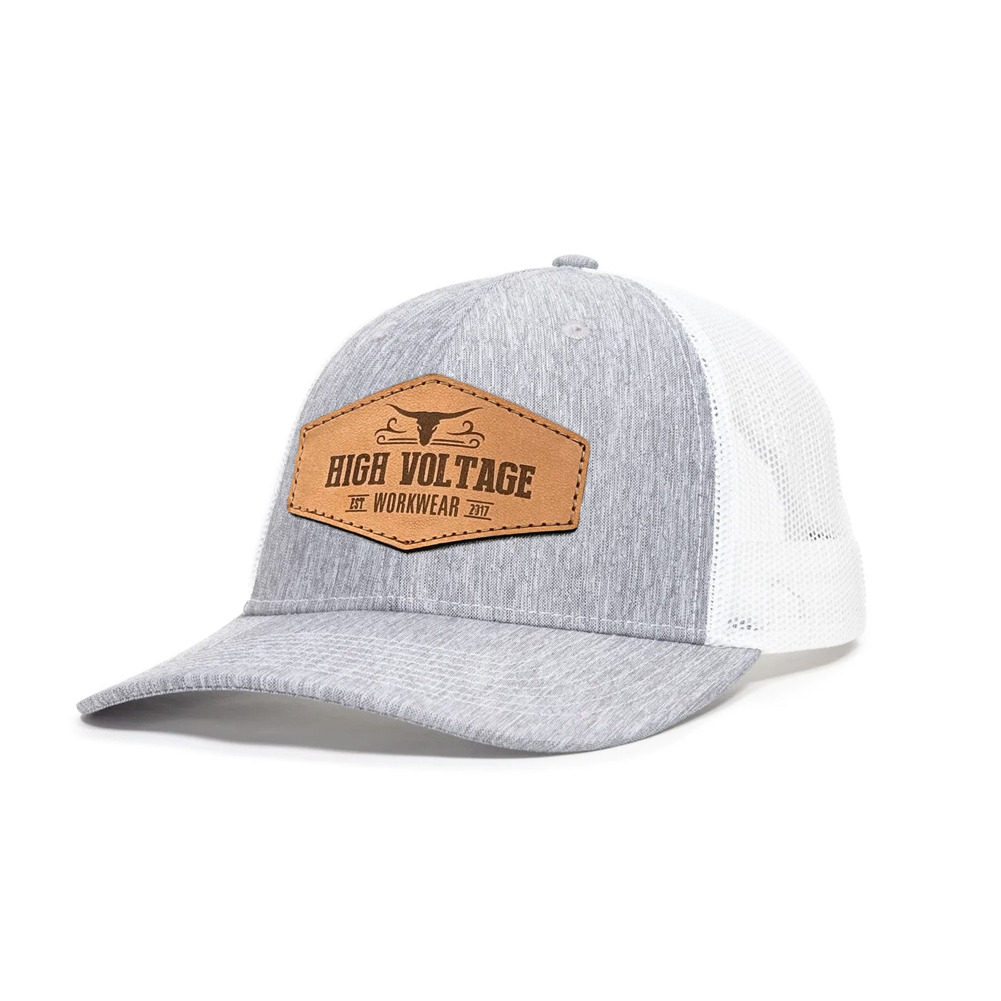 HV Leather Patch Hat White