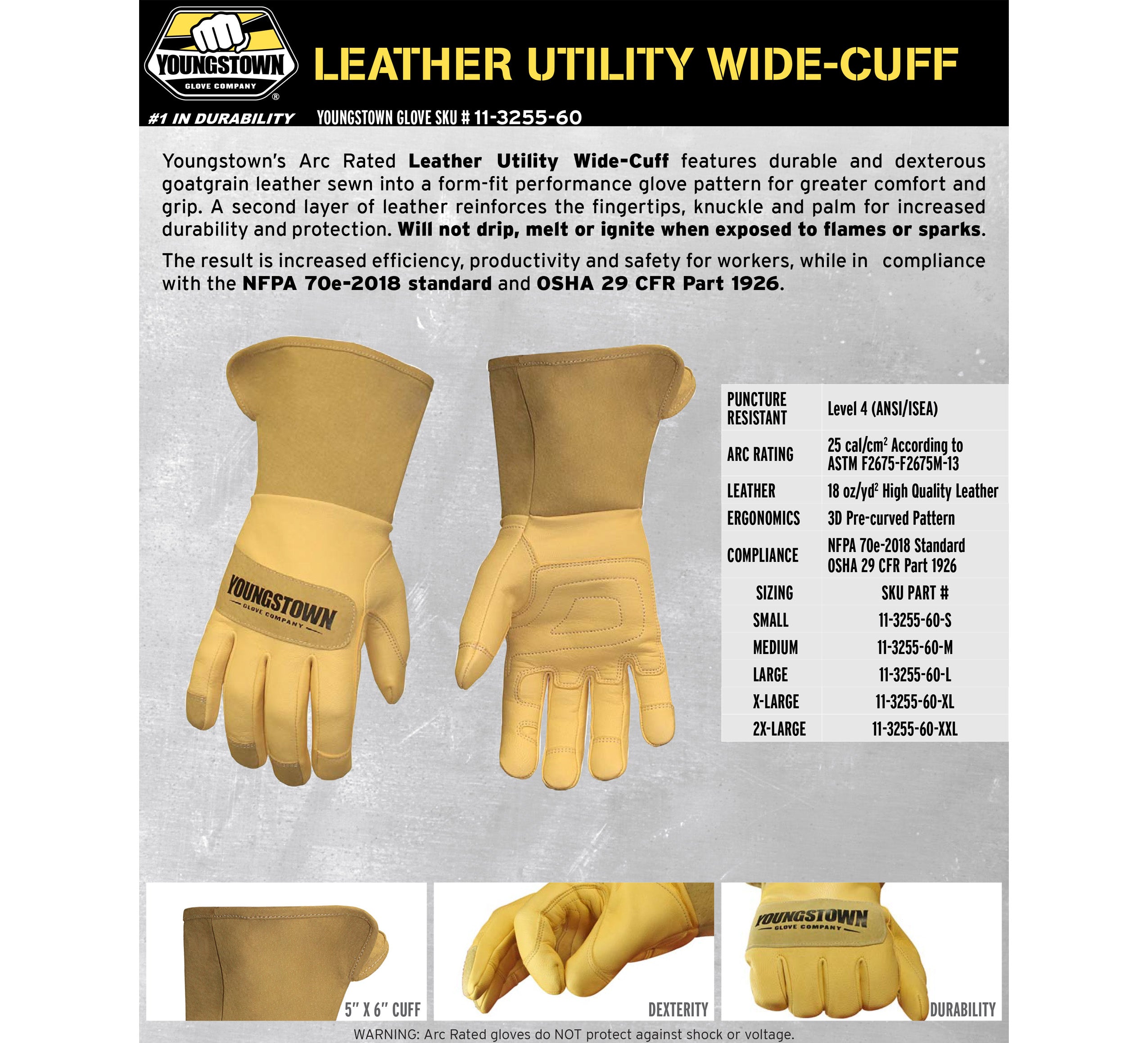 Youngstown Leather Utility Cuff Glove